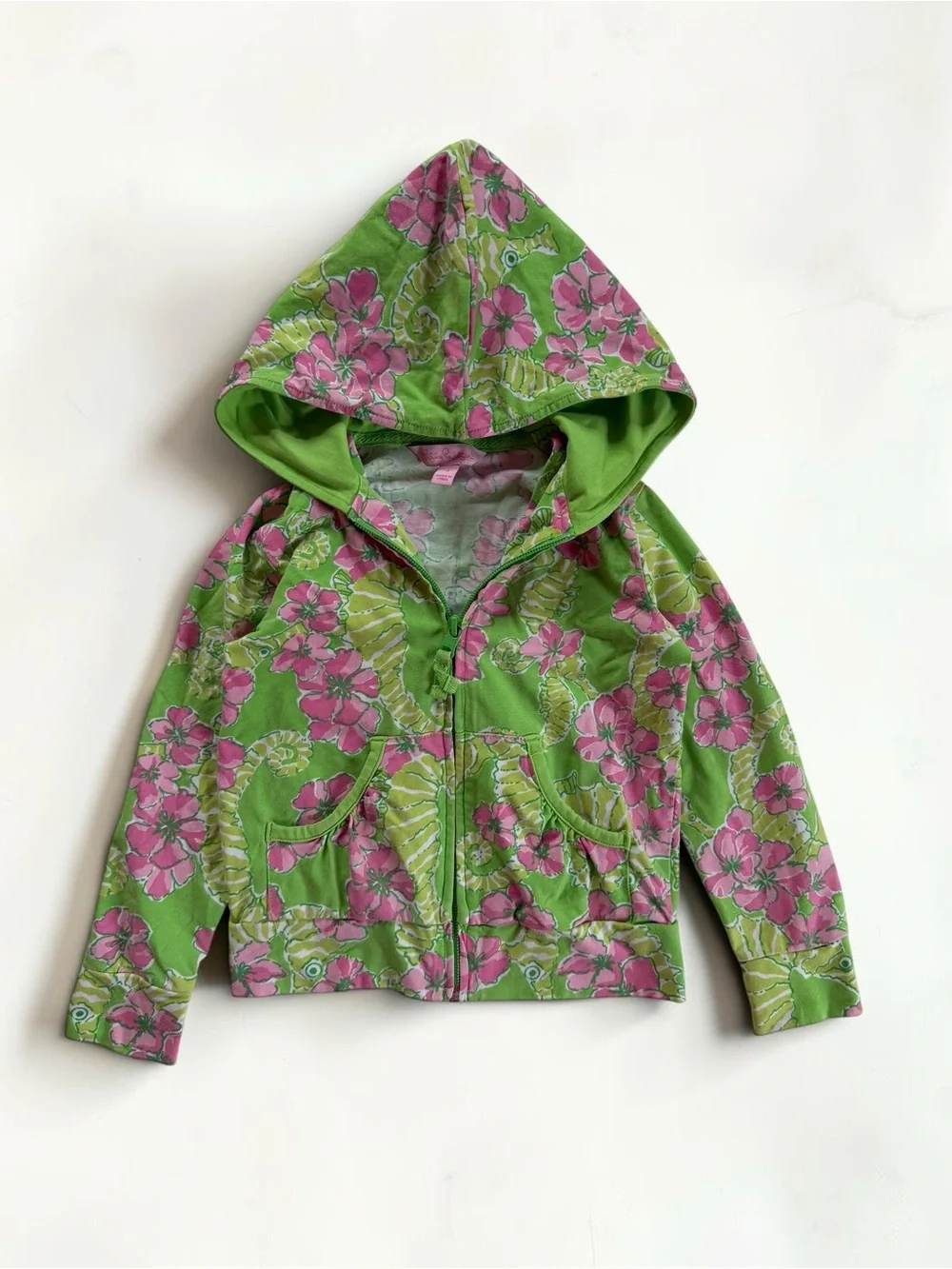 LILLY PULITZER VGUC Colorful Tropical Print Full Zip Hoodie